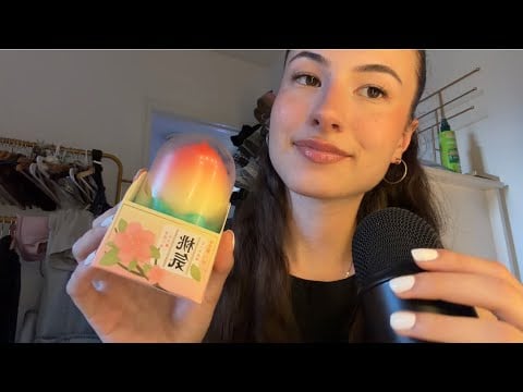 ASMR trying the VIRAL peach ice cream 🍑