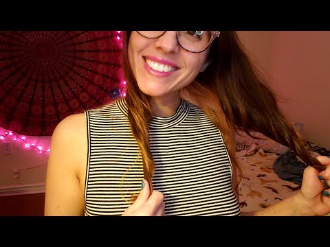 ASMR - GUM CHEWING, HAIR PLAYING, RANDOM TRIGGERS, (NO TALKING)