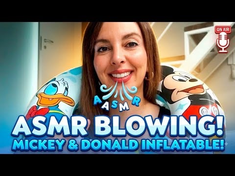 ASMR Blowing Up Mickey Mouse Inflatable 🎈 Mouth Sounds, Breathing & Plastic Triggers