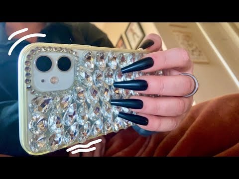 camera taps on different textured phone cases for tingles - asmr