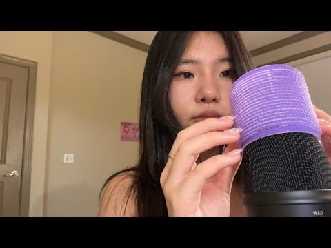 ASMR first time mouth sounds + delicate mic scratching