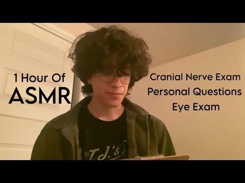 ASMR 1 Hour Of Cranial Nerve Exam, Eye Exam and personal questions! 20k special