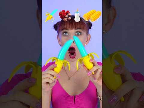 ASMR Emoji Jelly Banana, Flower Candy #shorts