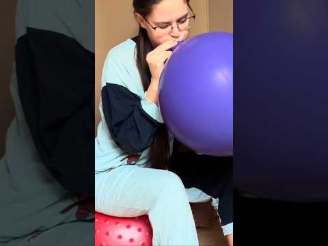 Blowing Gigant Purple Balloon #asmr #balloon #ballongame