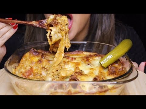 ASMR CHEESY LASAGNA CANNELLONI PICKLES MUKBANG no talking CREMA ASMR #asmr #mukbang #lasagna #cheesy