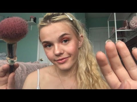 ASMR Tongue Clicking & Face Touching/Brushing