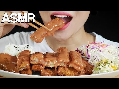 ASMR DONKATSU FRIED PORK CUTLET EATING SOUNDS MUKBANG NO TALKING