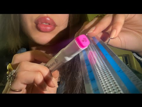 ASMR drawing and measuring you in 2 minutes | fast and messy