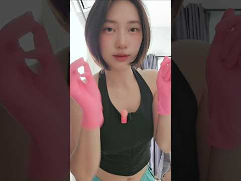 #asmrgirl #relax #gloves #asmrglovesounds #notalking #pink