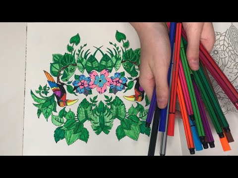 colouring book ASMR | marker sounds, tapping and scratching on a colouring book