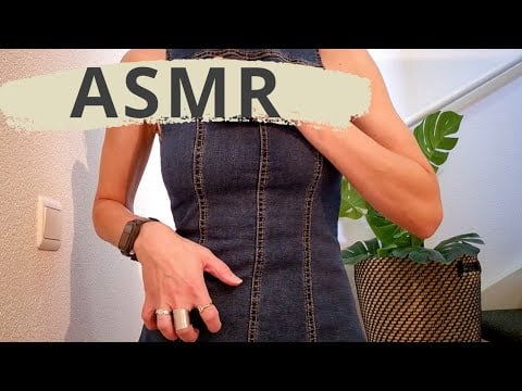 ASMR | DENIM DRESS SCRATCHING & BEADED PURSE 👜💙 | SUEDE HEELS • PURE SOUNDS | NO TALKING