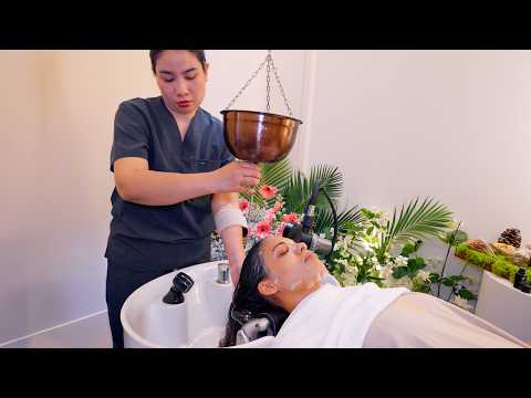 ASMR: Luxury Shirodhara Hot Oil Head Massage for Ultimate Stress Relief