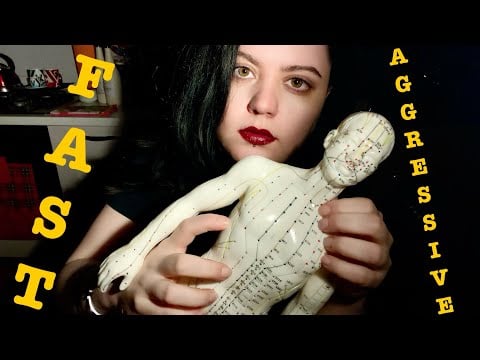 ASMR|⚠️MY NEW ACUPUNCTURE DOLL! FAST AGGRESSIVE BACK HEAD SCRATCHING TAPPING GRIPPING MASSAGE. LOUD