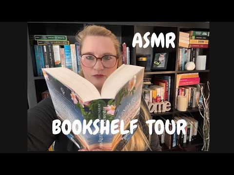 ASMR german  ⚠️ very tingly bookshelf tour - Book Sounds tapping, Tracing, Whispering, Page turning