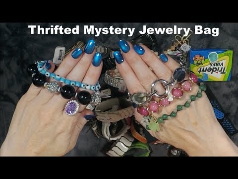 ASMR Gum Chewing Sorting Thrifted Mystery Jewelry Bag | Will I Find Any Treasures???
