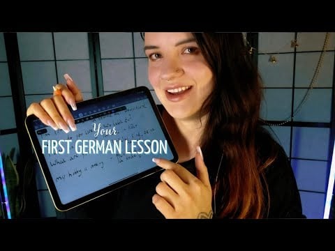 ASMR | Teaching You Basic German ( introduce yourself ) | German Teacher Roleplay ( Lesson 1 )
