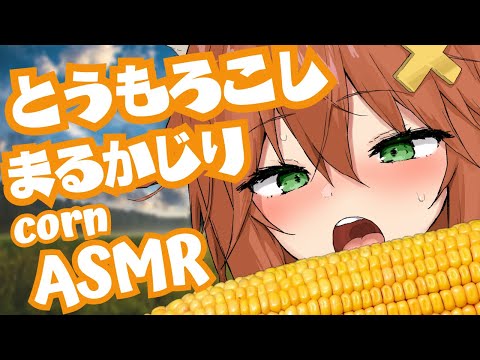 【咀嚼音ASMR】とうもろこし食べる＆お腹の音 eating sound/corn