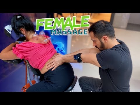 ASMR FEMALE MASSAGE - (NECK + WAİST + ARM + PALM + CUPPİNG)