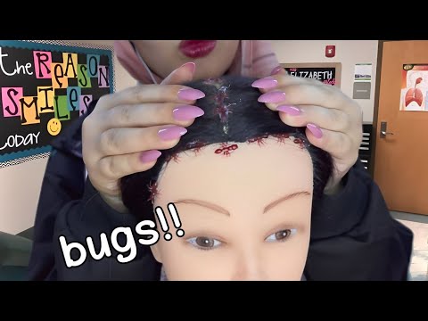 ASMR Girl Behind You Gently Cleans Your Hair From Bugs | Scalp Massage, Scratching & Hair Care