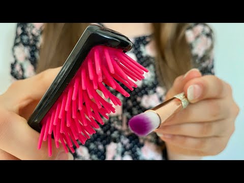 ASMR Doing your makeup | actual camera touching | hair brushing | lo-fi | no talking