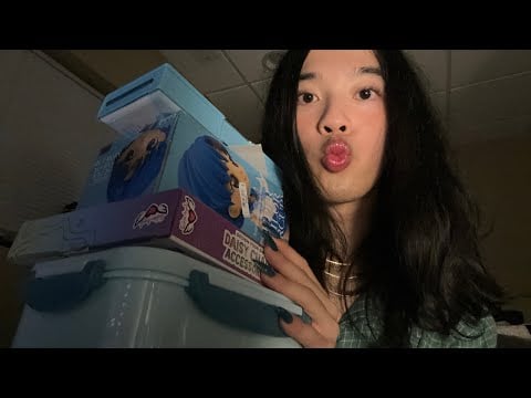 ASMR blue box delivery! 🟦 (fast and aggressive tapping)