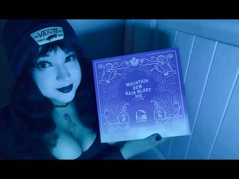 (ASMR) -  Taco Bell Baja Blast Pie Review!!!