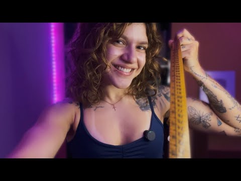 ASMR FAZENDO SUA AVALIAÇÃO FÍSICA ✨Medidas, atenção pessoal, voz suave, etc