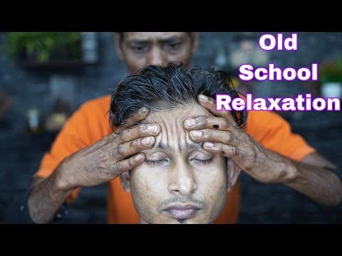 ASMR Old School Barber Doing Old School STyle Tapping & Scratching Head Massage With Neck Cracking