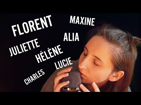 ASMR JE CHUCHOTE VOS PRÉNOMS super proche du micro 🤩😍 (asmr chuchotement part 2)