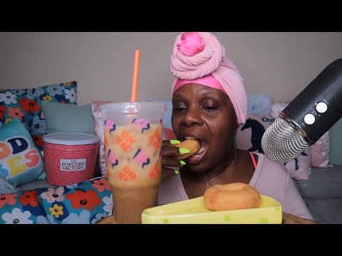 REJECTION DUNKIN DONUTS RASPBERRY SHOT ICE COFFEE ASMR EATING SOUNDS