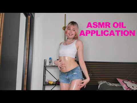 ASMR | BODY OIL APPLICATION | BODY TAPPING ✨