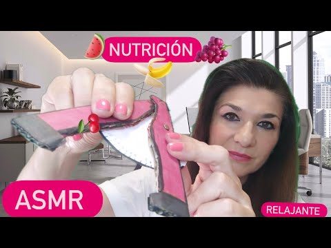 ASMR MÉDICA 👩🏻‍⚕️ 🍇 🍌 NUTRICIONISTA 🥑TE AYUDA CON TU PESO 😊 MUY RELAJANTE 🔊🎧