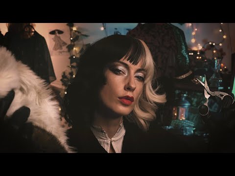 ASMR 🖤 Cruella De Vil Designs YOU The Perfect Faux Fur Coat 🐕 (Fluffy Mics, Personal Attention)