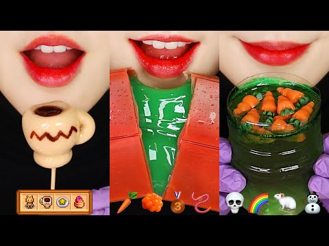 10MINUTES EMOJI EATING ASMR FOR SLEEP STARDEW VALLEY FOOD ASMR HONEY JELLY ASMR SWEDISH CANDY ASMR 🐁