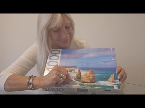 ASMR🖼Finding The Edge Pieces To Start On My New Jigsaw Puzzle, with Soft Spoken Relaxed Chit Chat.