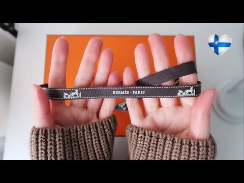 ASMR suomi 🇫🇮 HERMES unboxing & esittely, Hermès Santorini Sandals in beige unboxing