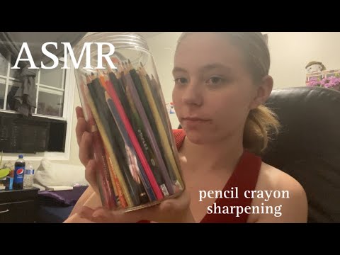 ASMR sharpening pencil crayons 🖍️