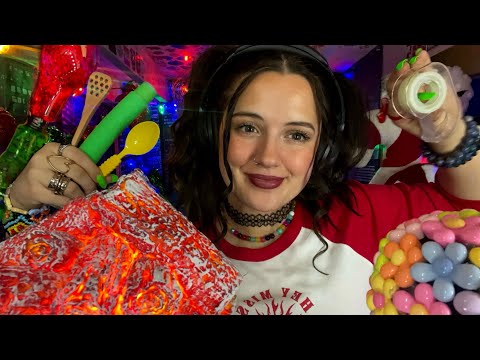 ASMR fire crackling, Xmas water globe, tape sounds, mouth sounds, spoons, mic scratching, & more!