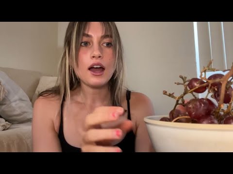 Big bowl of Juicy grapes ASMR!!