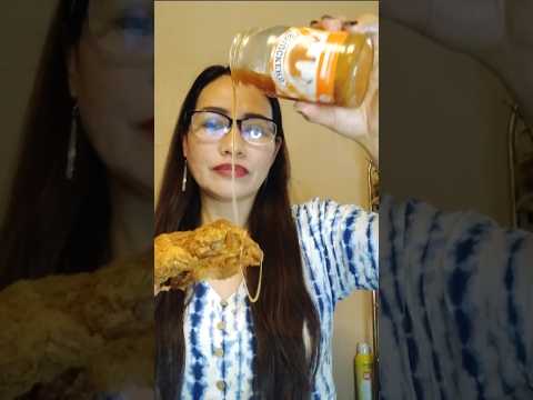 FRIED CHICKEN WITH CARAMEL #everyone #food #shortsfeed #mukbang #eating #foodie #challenge