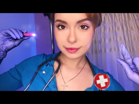 ASMR Nurse Check Up In BED ♥ Night Nurse Exam Soft Spoken, Personal Attention, Eye, Ear Exam RP