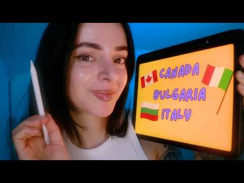 ASMR Can You Pass These Culture Quizzes? 🇮🇹🇧🇬🇨🇦 Cozy ASMR Game Night