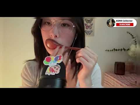 ASMR🎧｜Three types of wooden spoon trigger sounds｜mouth sounds