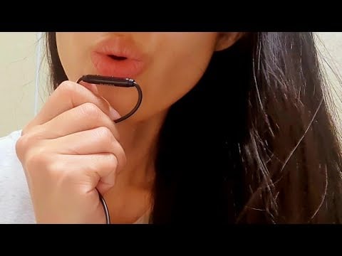 ASMR Whispering With Earphone Microphone 💜 soft spoken, lofi, close to mic, ramble rambling stutter