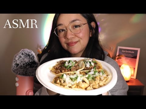 ASMR eating mexican tacos