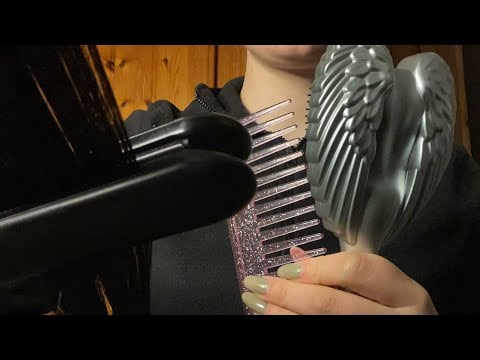 ASMR tingly hair play, sectioning, brushing and straightening 🎀🧝🏼‍♀️ no talking 
