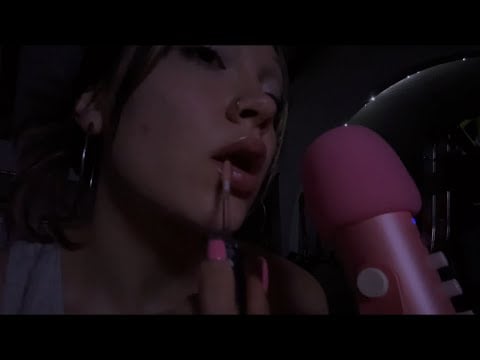 ASMR lipgloss application 