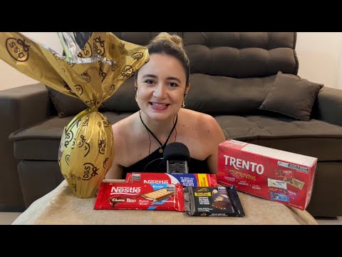 ASMR: PROVANDO OVO DE PÁSCOA E CHOCOLATES DIFERENTES