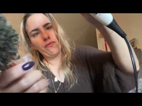 No talking asmr hair drying, hair rollers and hair curling 