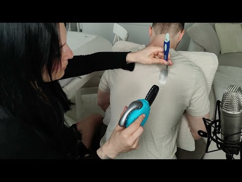 ASMR Back Remodeling - Using Unusual Tools To Shape His Back